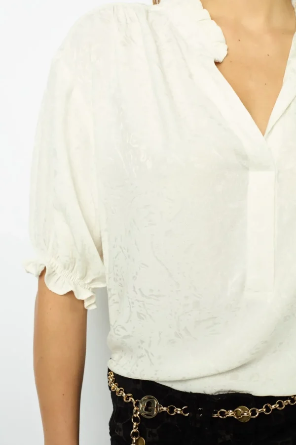 New Jacquard blouse with ruffles - BEATRICE Shirts & Blouses