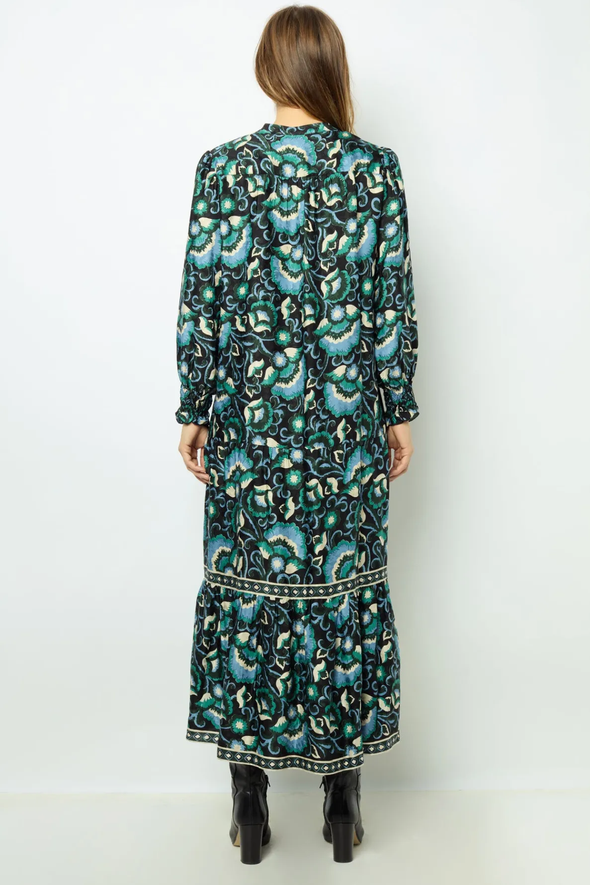 jacquard_print_midi_dress_3.webp Shop Jacquard print midi dress - SANDA Dresses