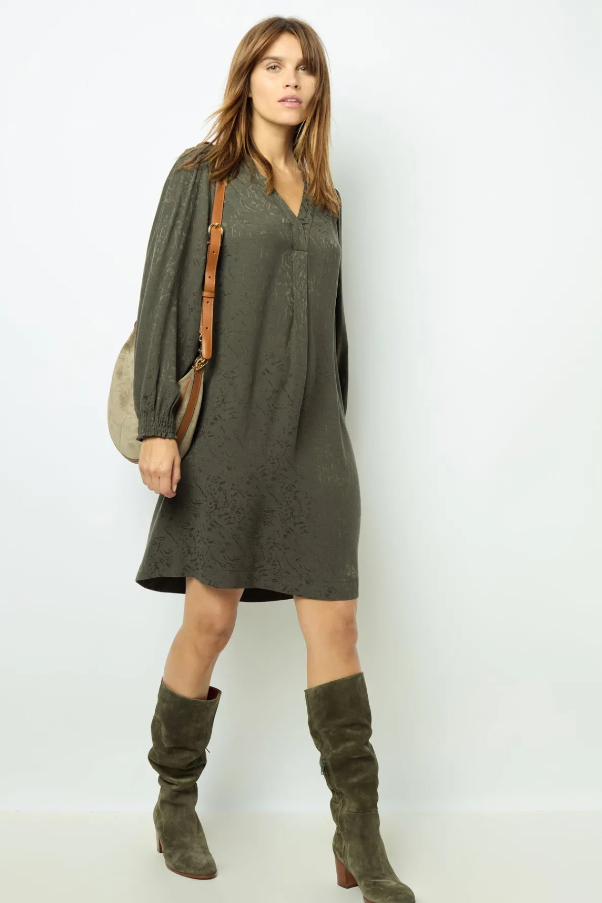 jacquard_straightcut_mini_0-1.webp Outlet Jacquard straight-cut mini dress - SOLENE Dresses