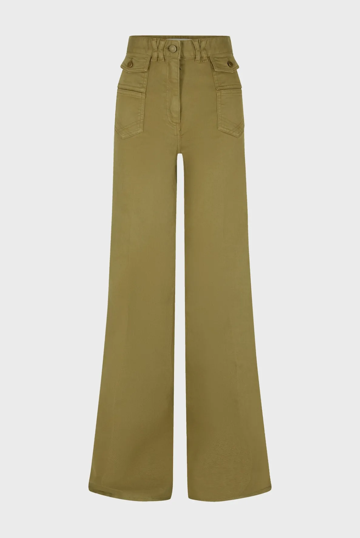 khaki_flared_jeans__anna_4.webp Best Khaki flared jeans - ANNA Trousers
