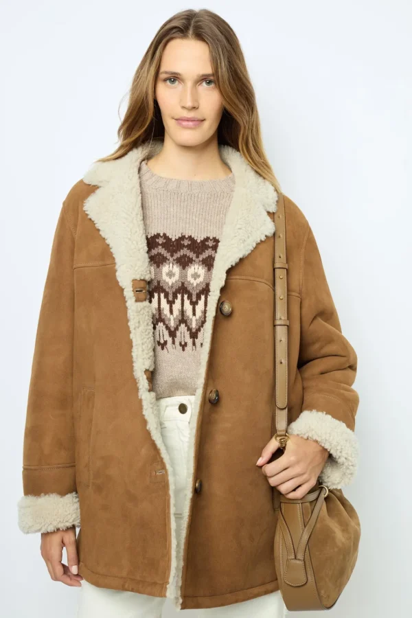 Discount 3/4 length shearling coat - LEONTINE Leather & Pelts
