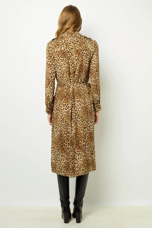 Best Leopard Print Maxi Dress with Lace-Up Detail - SIRENA Dresses