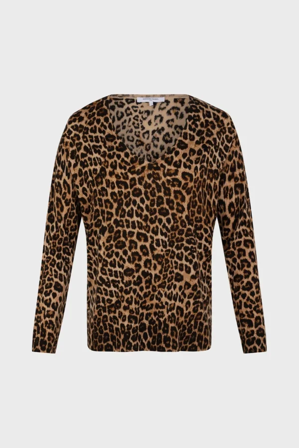 Cheap Leopard print wool sweater - JINENE Knitwear