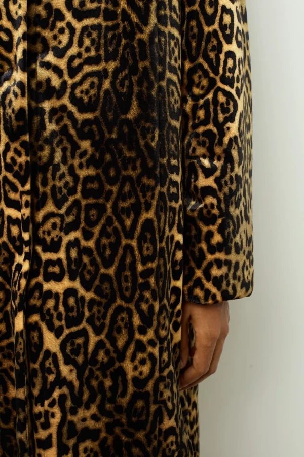 Best Sale Leopard velvet straight coat - LEUNDA Coats