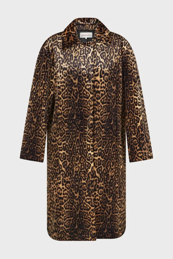 Best Sale Leopard velvet straight coat - LEUNDA Coats