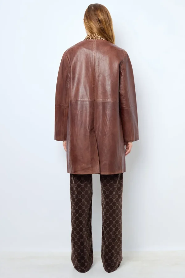Flash Sale Long jacket in distressed leather - NALINHA Leather & Pelts