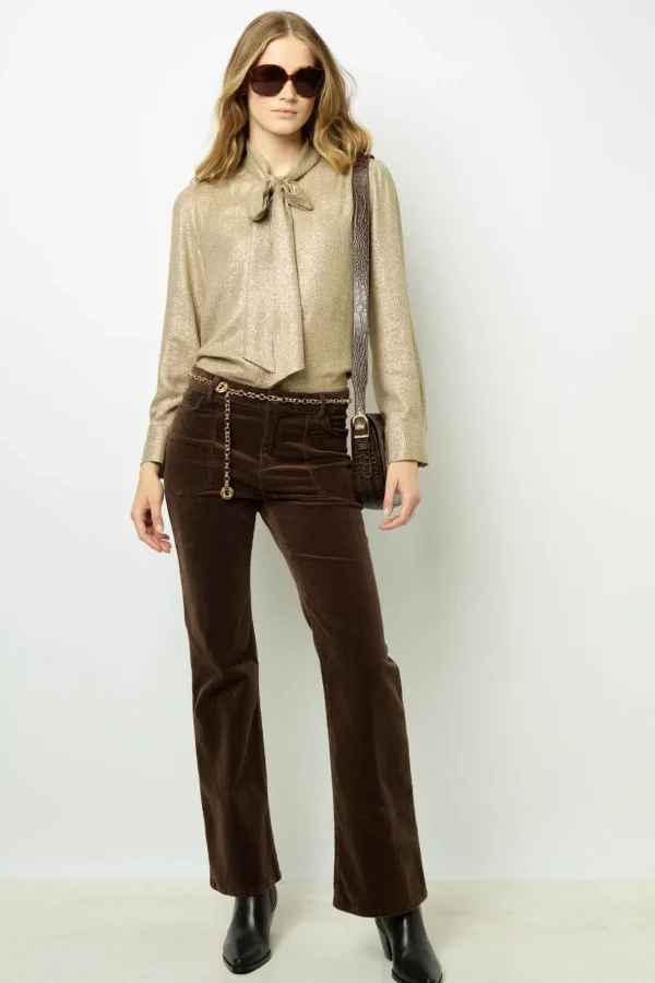 Hot Lurex shirt with lavaliere collar - BESSIE Shirts & Blouses
