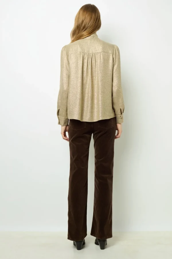 Hot Lurex shirt with lavaliere collar - BESSIE Shirts & Blouses
