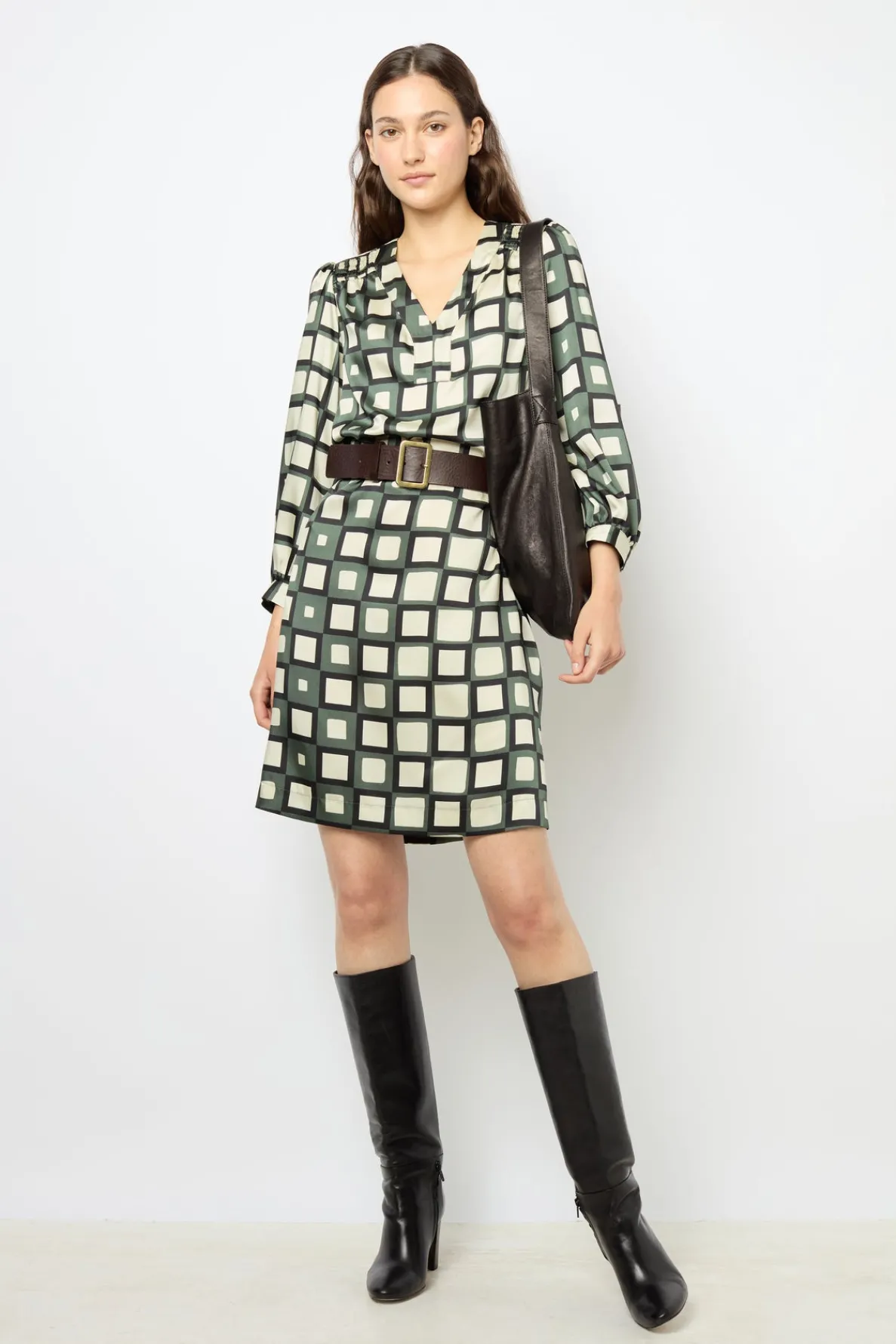 mini_dress_with_geometric_0.webp Best Sale Mini dress with geometric print - SASKIA Dresses