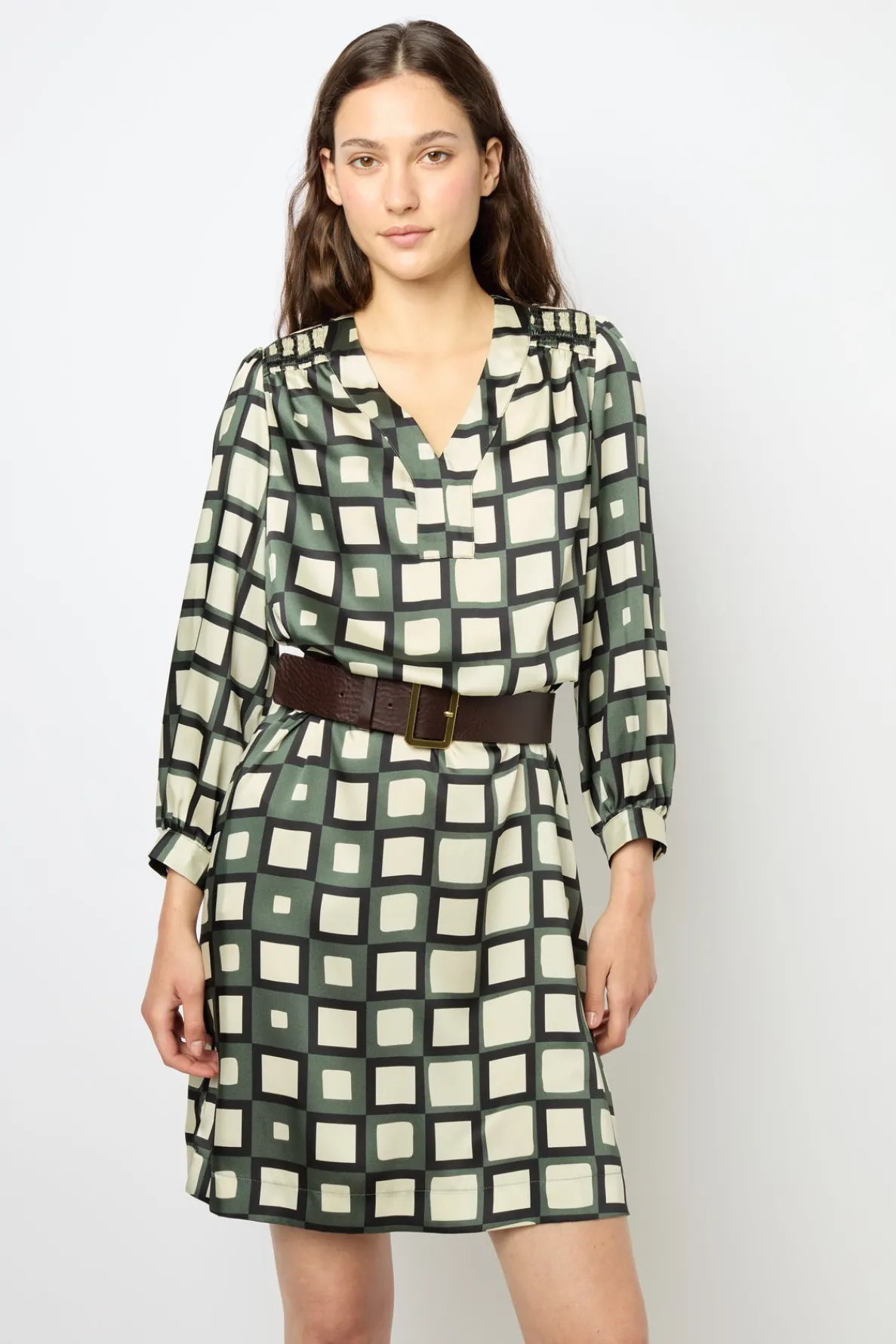 mini_dress_with_geometric_1.webp Best Sale Mini dress with geometric print - SASKIA Dresses