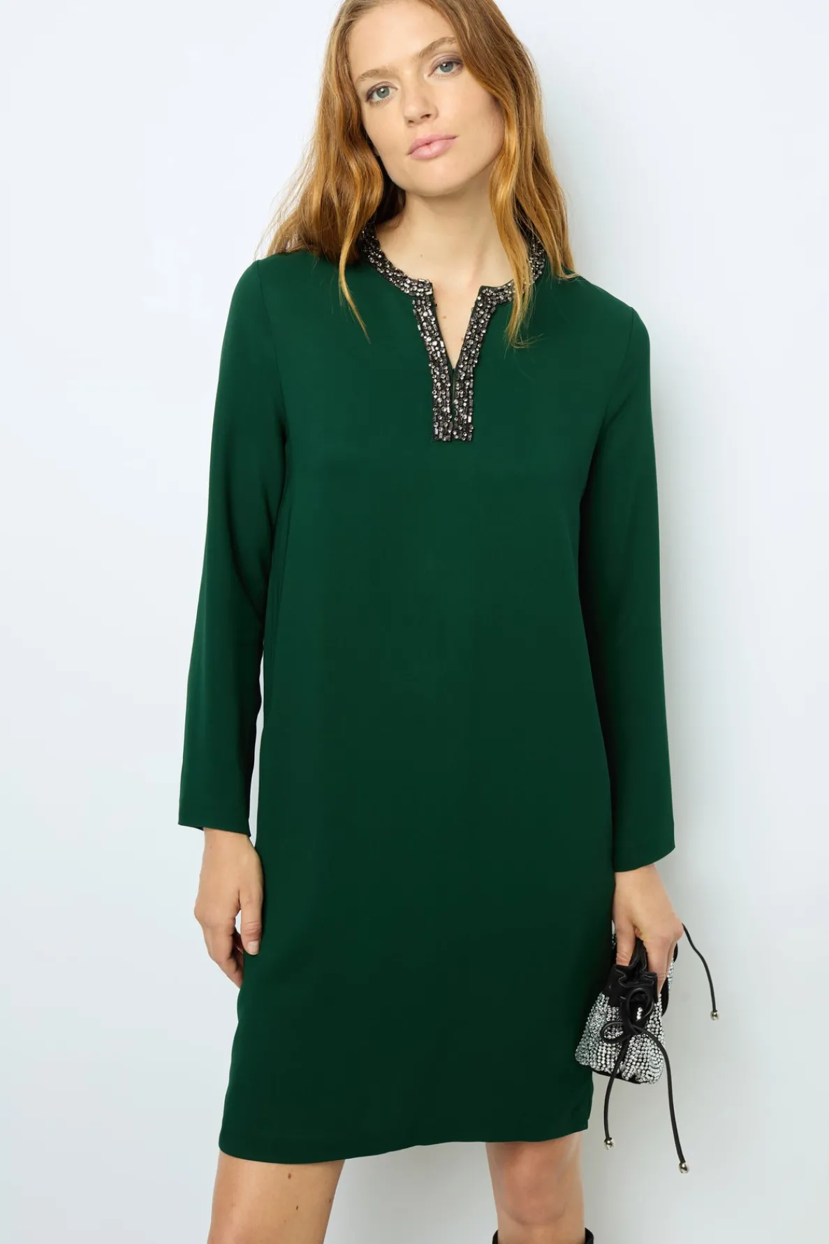 mini_dress_with_jewel_col_0.webp Fashion Mini dress with jewel collar - STERNA Dresses