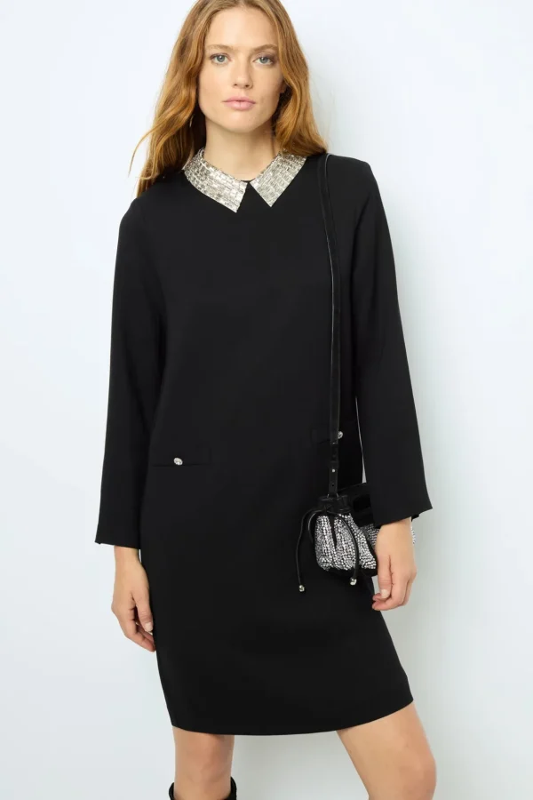 New Mini dress with jewel shirt collar - SYLVINE Dresses