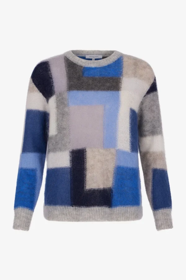 Fashion Mohair color block sweater - JANYCE Knitwear
