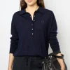 Hot Navy blue fine wool polo shirt - JENNY Knitwear