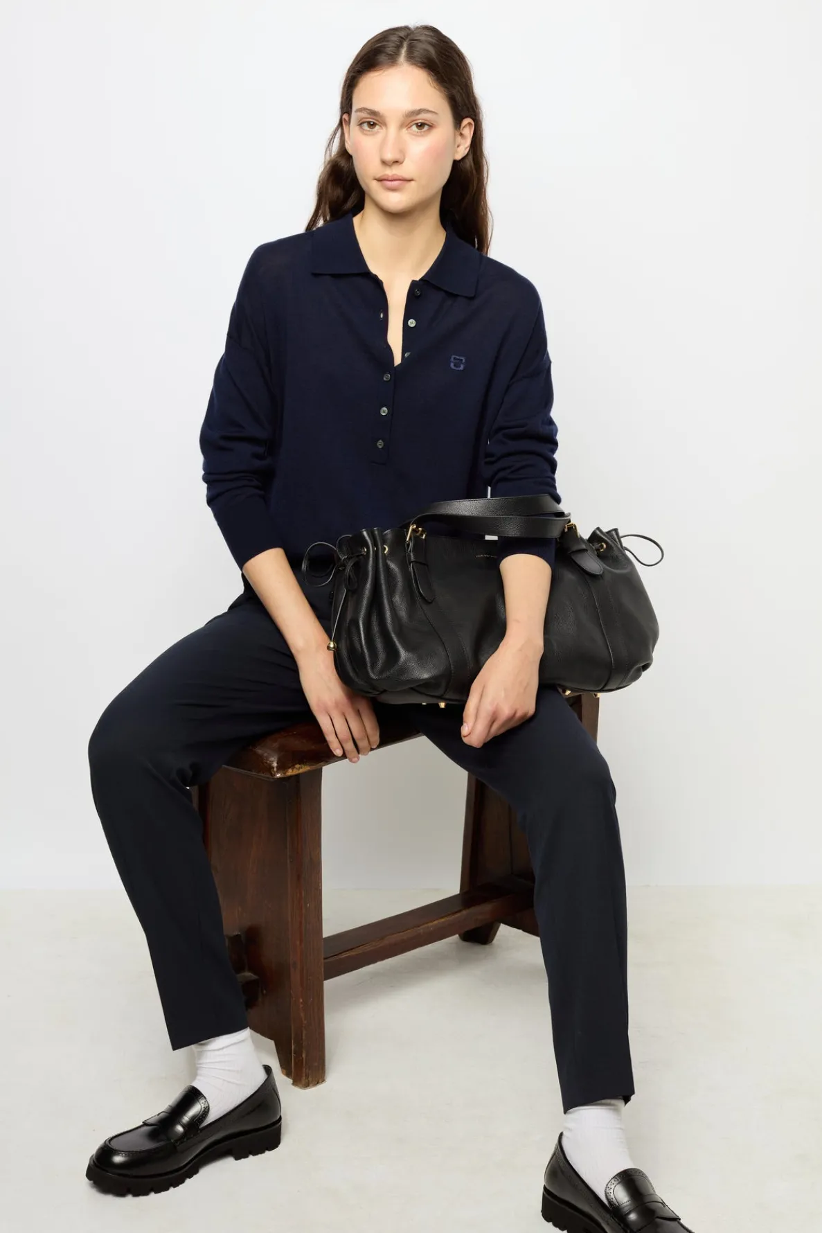 navy_blue_fine_wool_polo__1.webp Hot Navy blue fine wool polo shirt - JENNY Knitwear