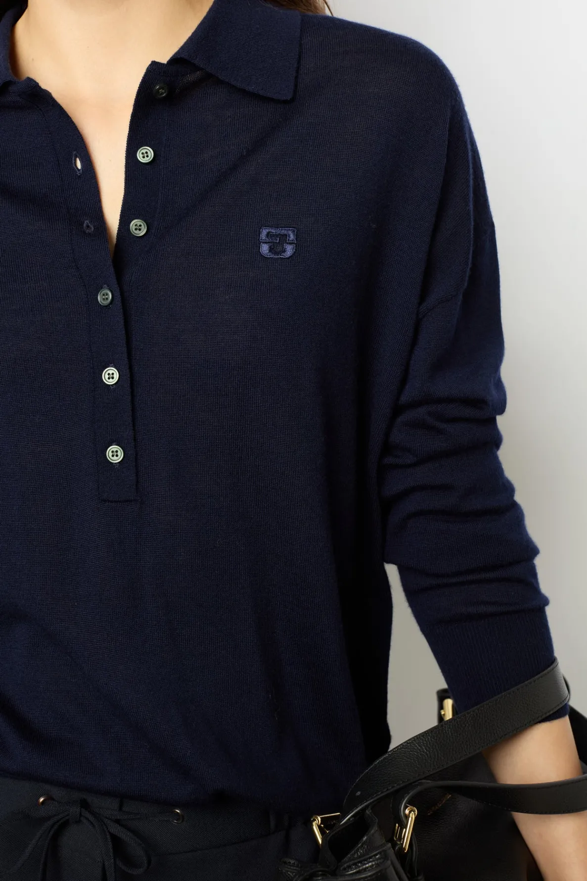 navy_blue_fine_wool_polo__2.webp Hot Navy blue fine wool polo shirt - JENNY Knitwear