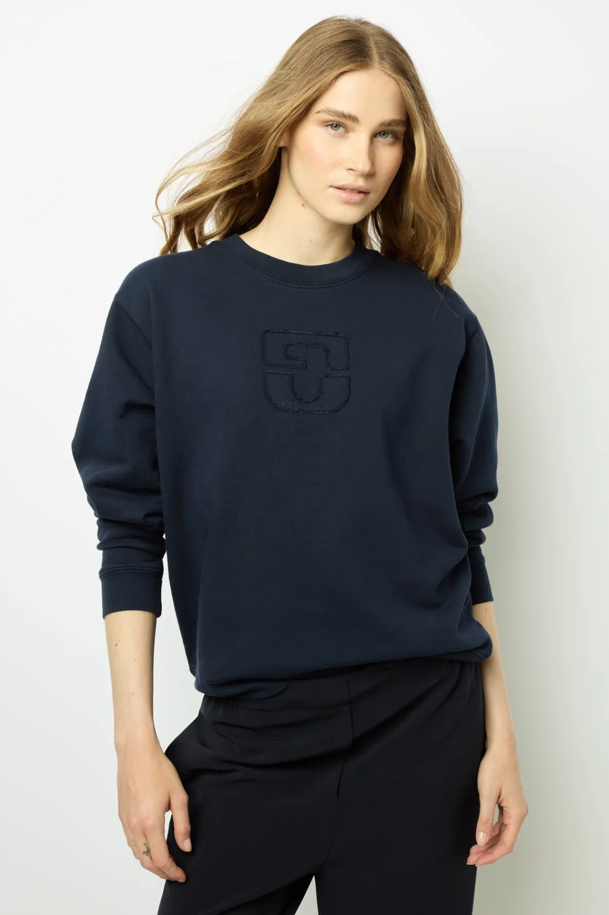 navy_blue_logo_sweatshirt_0.webp Cheap Navy blue logo sweatshirt - ADRIENNE Tops & T-Shirts