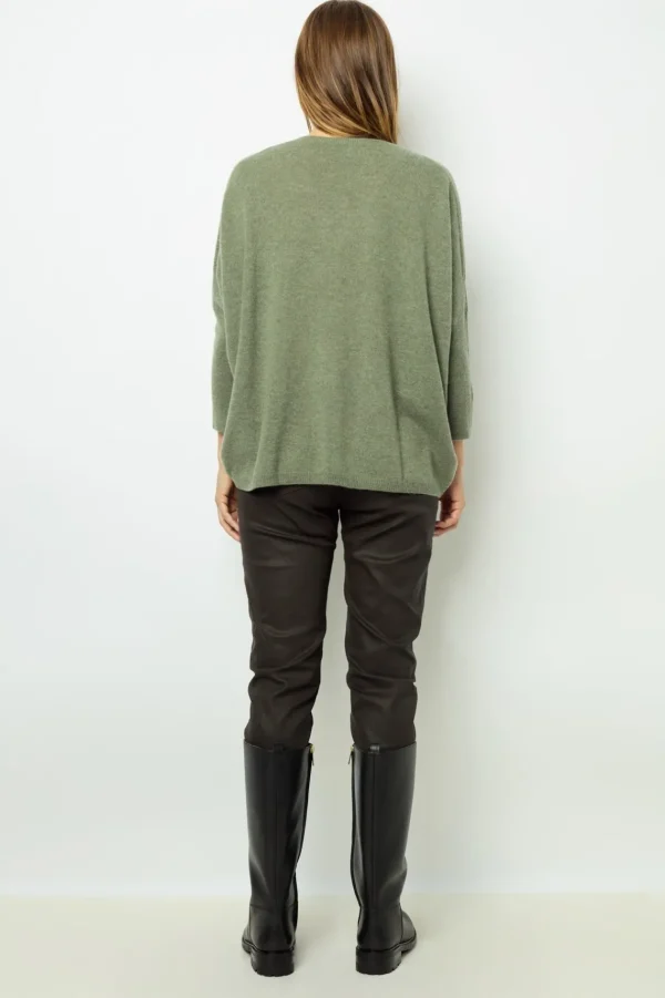 Online Oversized Khaki cashmere sweater - JOURDAN Knitwear