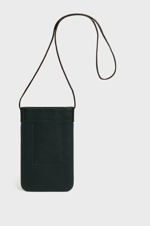 Shop Phoneholder in leather metallic inside - LADYPHONE Leather Goods