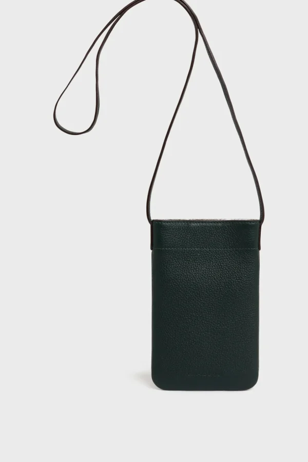 Shop Phoneholder in leather metallic inside - LADYPHONE Leather Goods