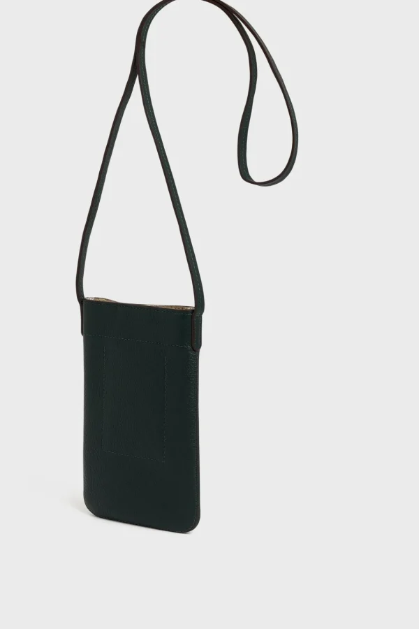 Shop Phoneholder in leather metallic inside - LADYPHONE Leather Goods