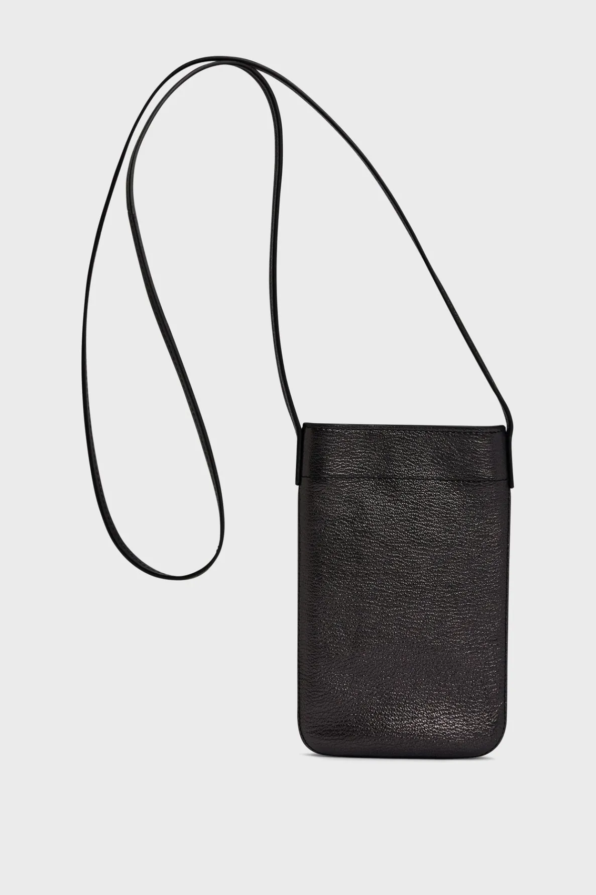 phoneholder_in_metallic_l_1-1.webp Best Phoneholder in metallic leather - LADYPHONE Shoulder Bags | Leather Goods