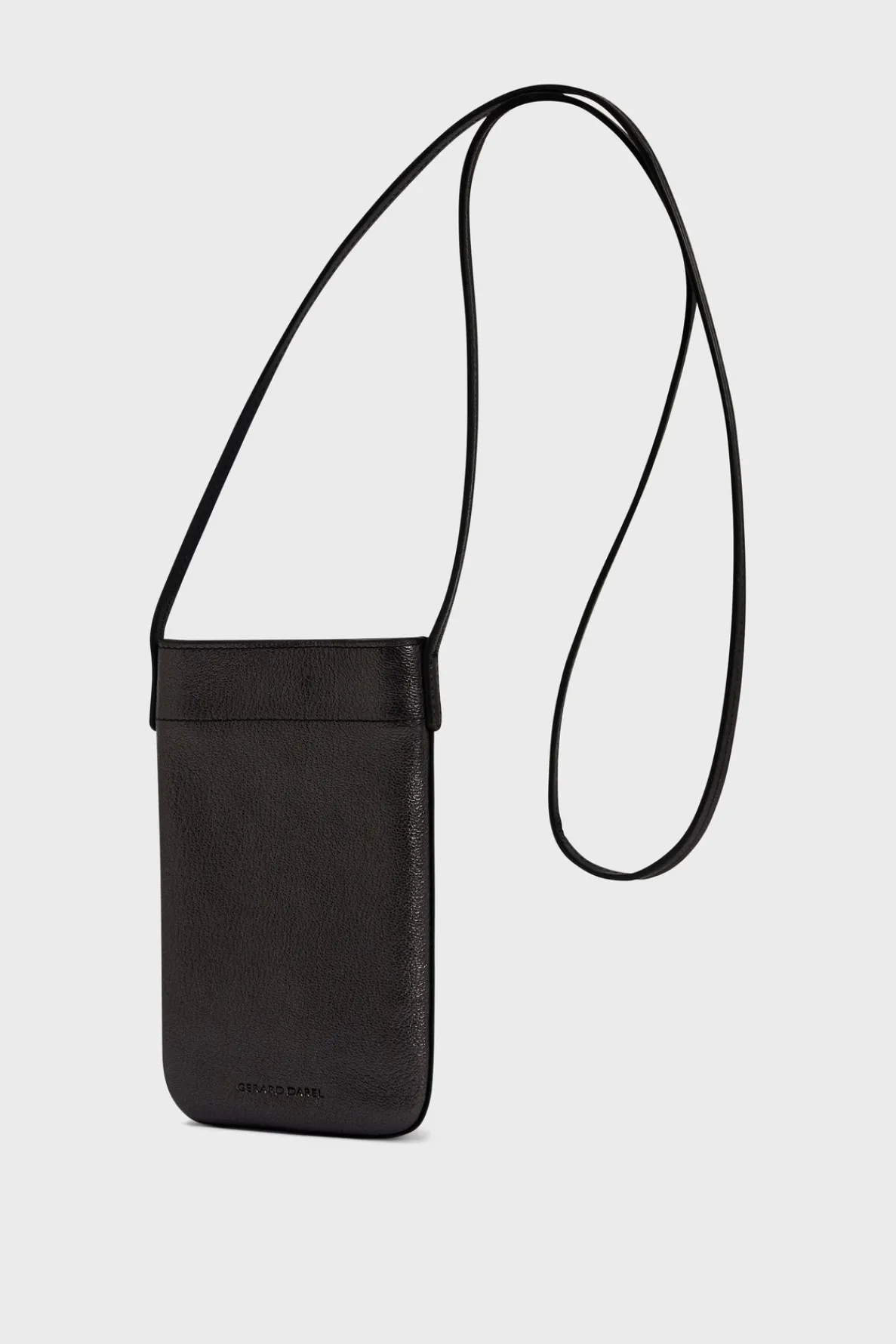 phoneholder_in_metallic_l_2-1.webp Best Phoneholder in metallic leather - LADYPHONE Shoulder Bags | Leather Goods