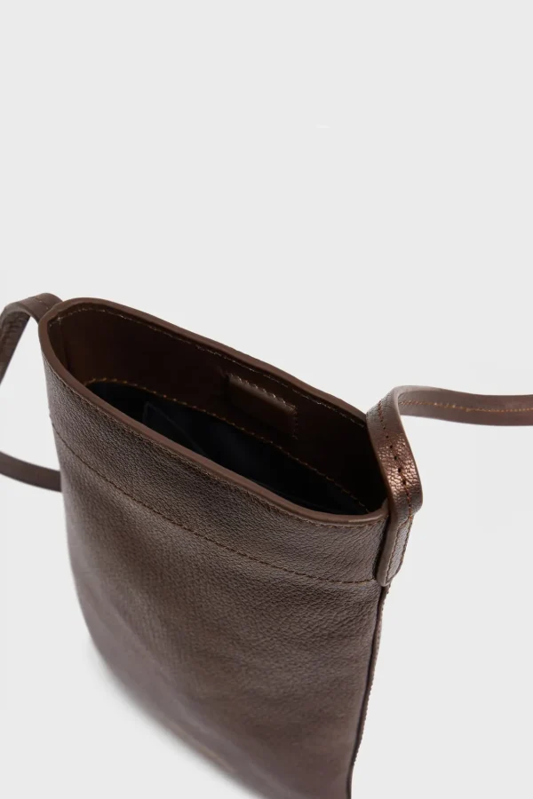 Online Phoneholder in metallic leather - LADYPHONE Shoulder Bags | Leather Goods