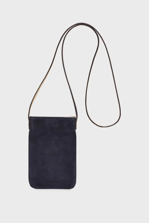 Outlet Phoneholder in suede leather metallic inside - LADYPHONE Shoulder Bags | Leather Goods