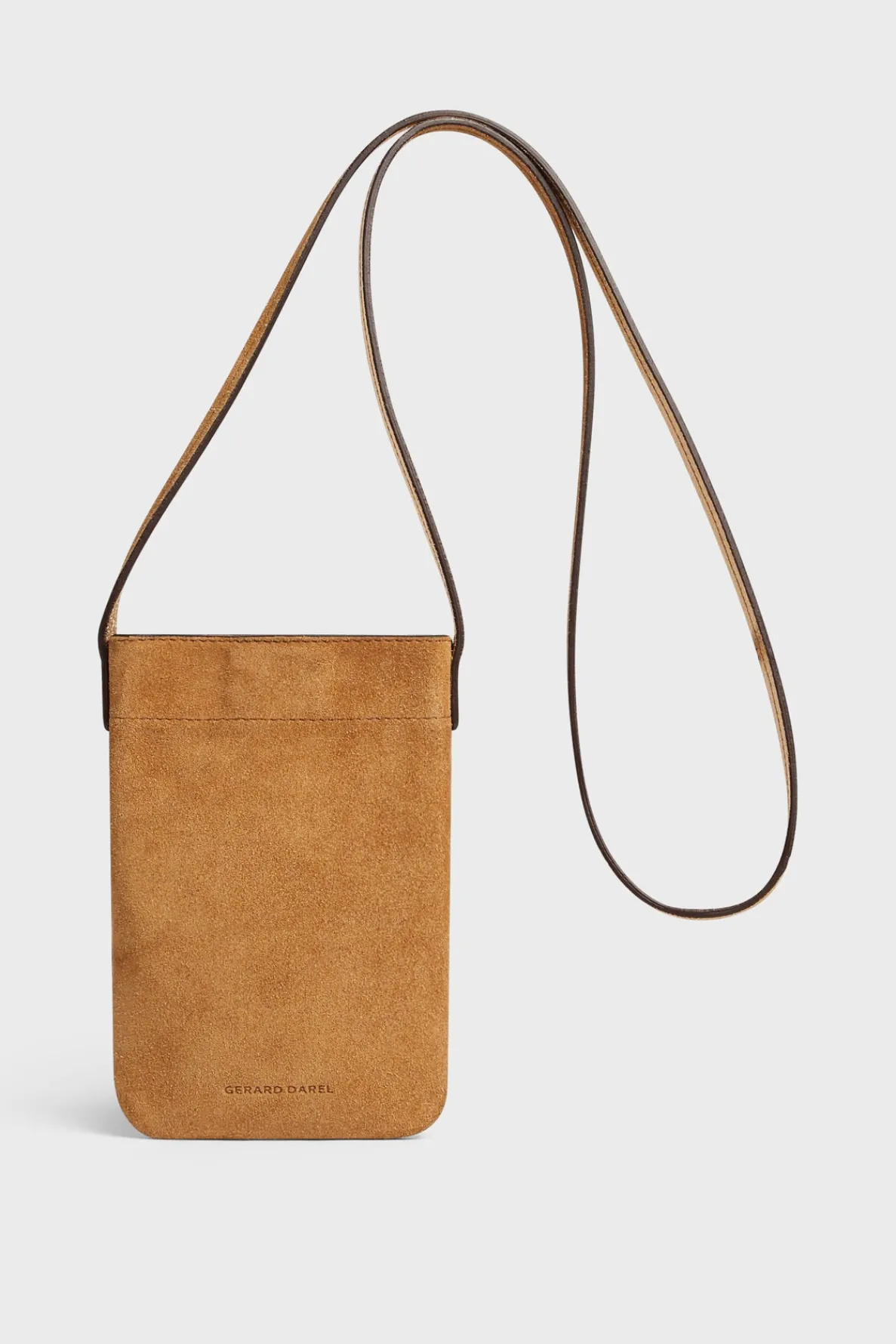 phoneholder_in_suede_leat_0-2.webp Sale Phoneholder in suede leather metallic inside -LADYPHONE Shoulder Bags | Leather Goods
