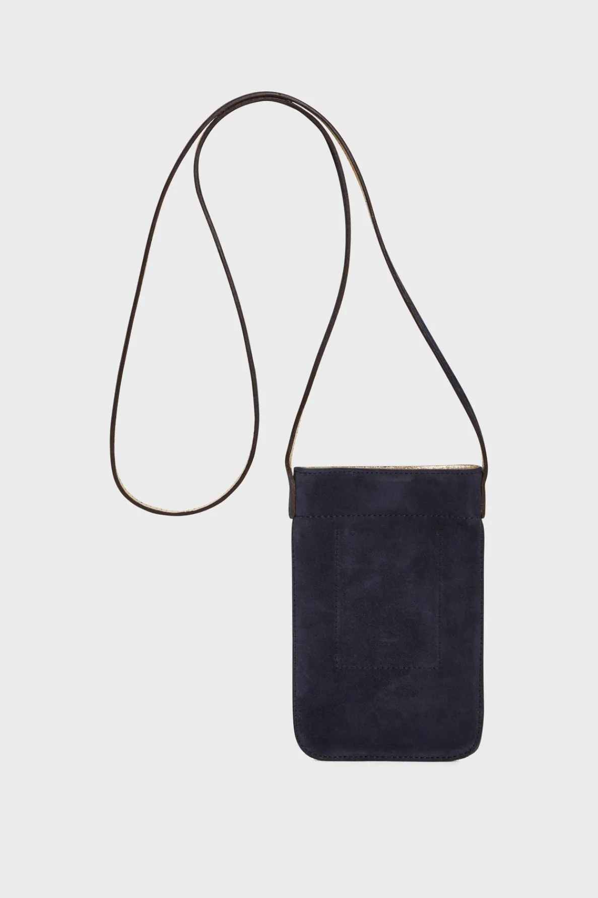 phoneholder_in_suede_leat_1-1.webp Outlet Phoneholder in suede leather metallic inside - LADYPHONE Shoulder Bags | Leather Goods