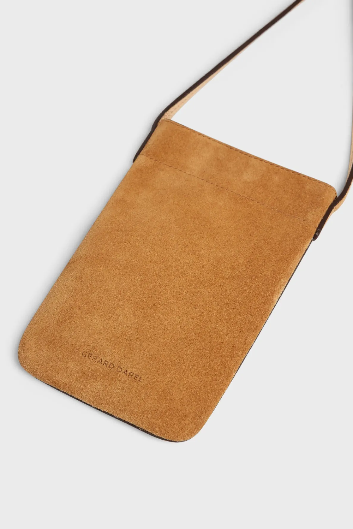 phoneholder_in_suede_leat_2-2.webp Sale Phoneholder in suede leather metallic inside -LADYPHONE Shoulder Bags | Leather Goods