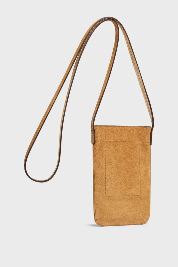 Sale Phoneholder in suede leather metallic inside -LADYPHONE Shoulder Bags | Leather Goods