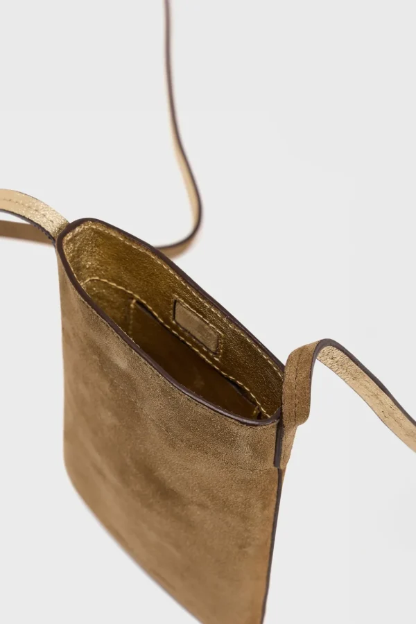 Best Phoneholder in suede leather metallic inside - LADYPHONE Leather Goods