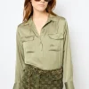 Clearance Plain satin blouse - BRIGITTE Shirts & Blouses