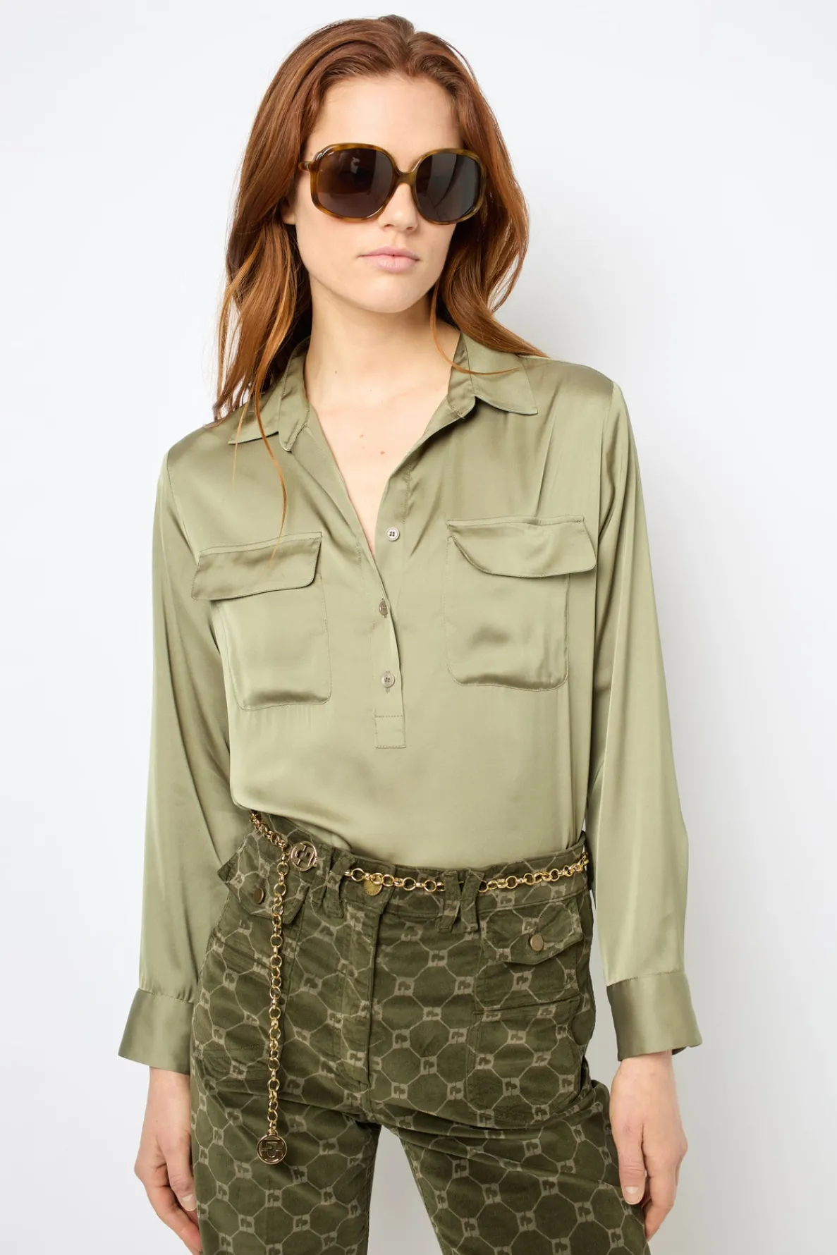 plain_satin_blouse__brigi_0.webp Clearance Plain satin blouse - BRIGITTE Shirts & Blouses