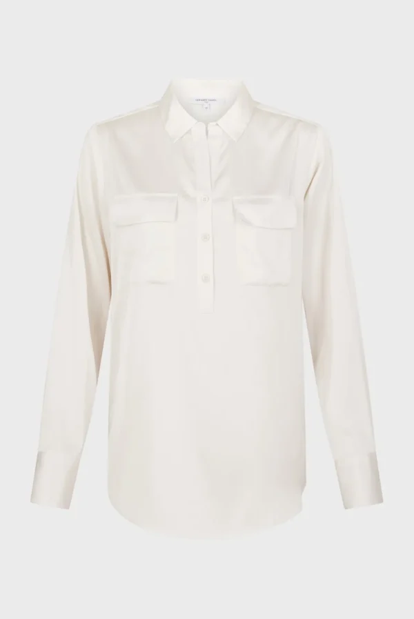 Flash Sale Plain satin blouse - BRIGITTE Shirts & Blouses