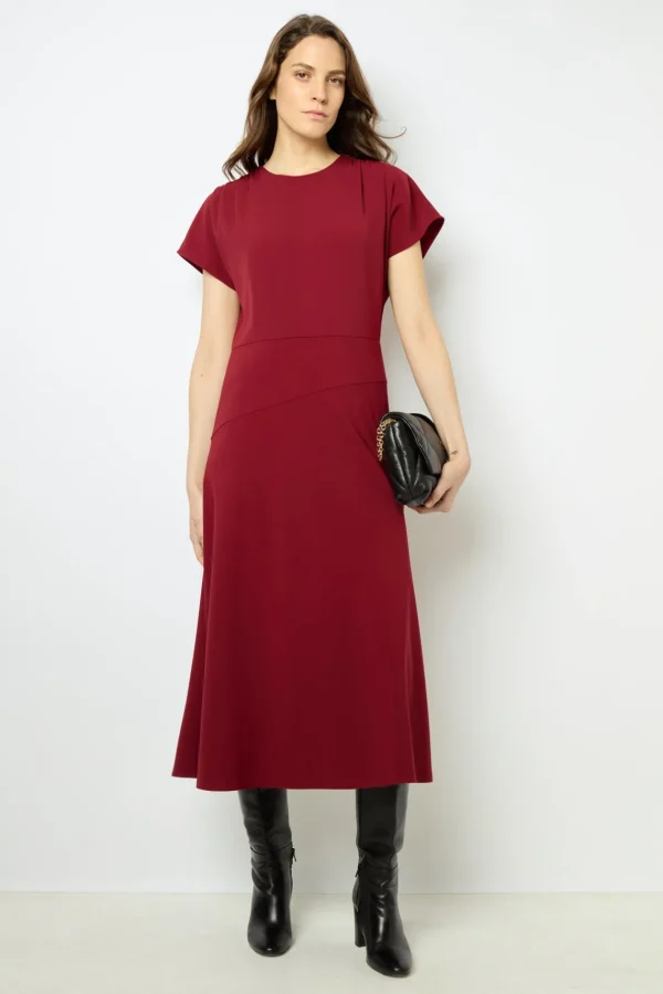 Best Plain waisted midi dress - SERGINA Dresses