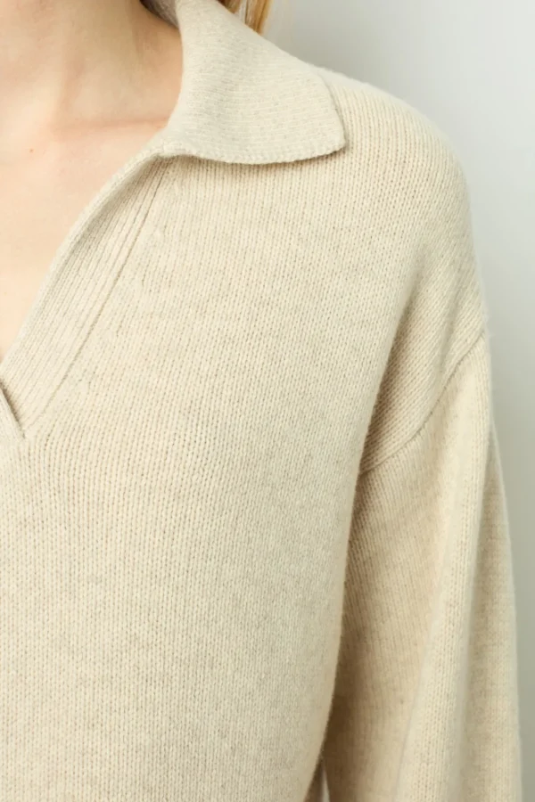 Fashion Plain wool polo shirt - JANA Knitwear