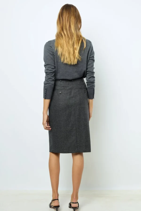 Cheap Prince of Wales straight skirt - CAHINA Skirts