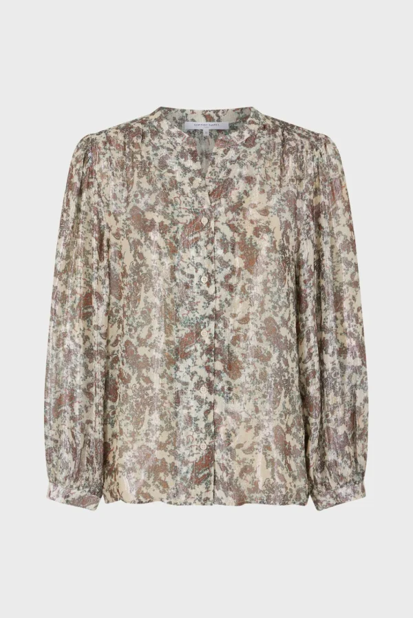 Outlet Print blouse with lurex - BASYLL Shirts & Blouses