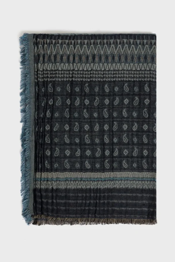 Discount Printed c"])self.__next_f.push([1,"otton and wool scarf - DAELIA Scarves