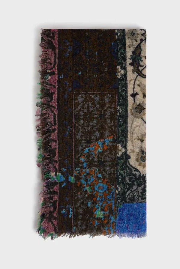 Clearance Printed wool and modal scarf - DORIANE Scarves