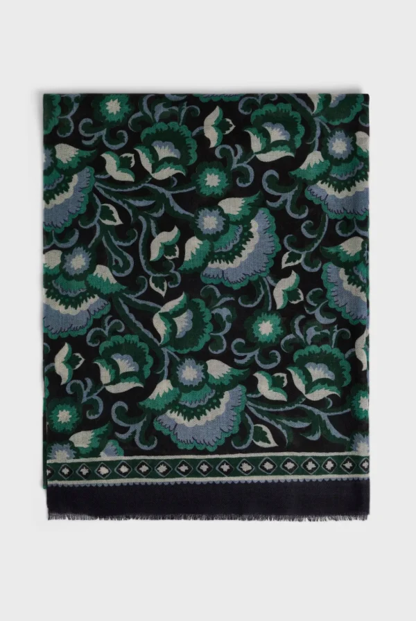 Outlet Printed wool scarf - DOUHA Scarves