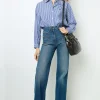 Outlet Raw denim flared jeans - ANNA Trousers | Suits & Outfits