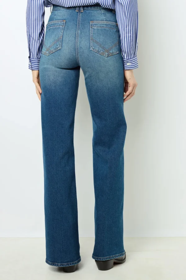 Outlet Raw denim flared jeans - ANNA Trousers | Suits & Outfits
