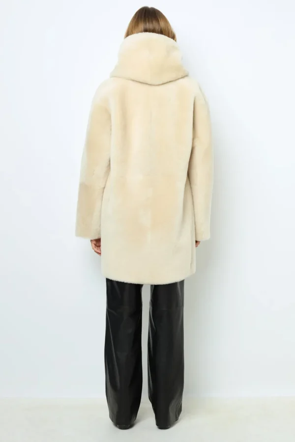 Discount Reversible shearling coat with shawl collar - LEOCADIE Leather & Pelts