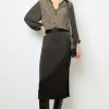 Best Satin midi skirt - CORALINE Skirts