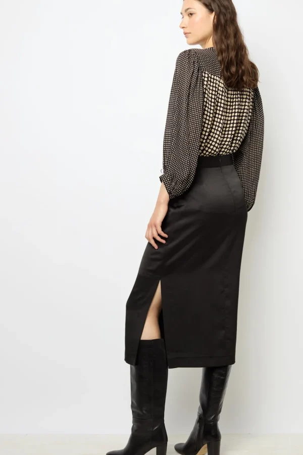 Best Satin midi skirt - CORALINE Skirts