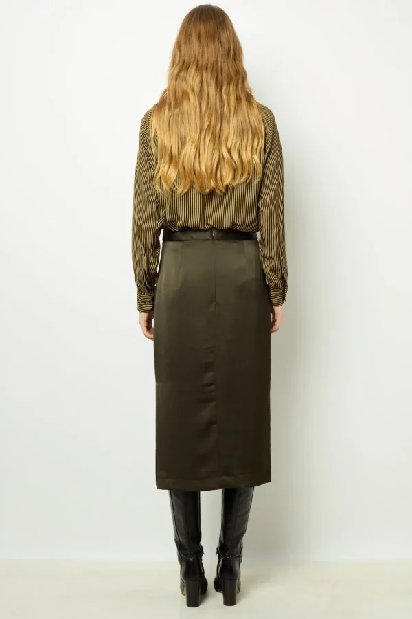Sale Satin midi skirt - CORALINE Skirts